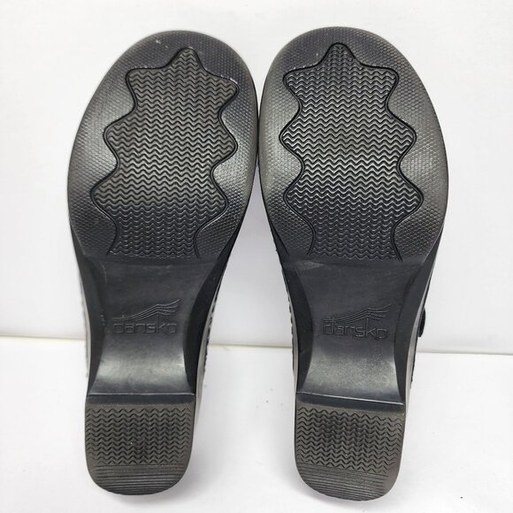 Dansko Womens size 8 Black Patent Leather Sandals block heel EU 38 - Picture 11 of 13